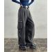  широкий брюки тренировочный брюки джерси ZIP tuck cargo тренировочный брюки [ draw код имеется / Silhouette изменение возможность ] женский 
