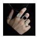  кольцо кольцо [Bls][ZA][Bling Leads] серебряное кольцо SET мужской женский 