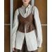 STUDS PEPLUM SYNTHETIC LEATHER BUISTIER ���f�B�[�X