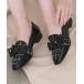  Loafer [Bridget Birkin] твид Glo gran лента квадратное Loafer (561651) женский 