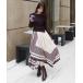  One-piece SCARF PATTERN KNITSET DRESS