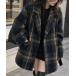  полупальто "даффл коут" пальто в клетку большой размер двойной tailored jacket женский 