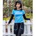  swimsuit lady's lady's swimsuit body type cover fitness bai color long sleeve Rush Guard 4 point setup 