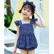  купальный костюм [ подкладка имеется ] Kids купальный костюм оборка flair One-piece способ tops + брюки + лента для волос верх и низ 3 позиций комплект Kids ребенок девочка 