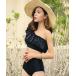  lady's swimsuit swimsuit lady's frill one shoulder high waist bikini 2 point set 