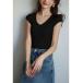  knitted lady's [ contact cold sensation ] French sleeve rib switch summer knitted is possible to choose 2 type 