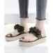  сандалии цветок оборка толщина низ jute Wedge подошва сандалии женский 