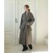  пальто с отложным воротником пальто [UNE ORIGINAL] задний кнопка длинный шерстяное пальто женский 
