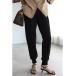  lady's pants hem slit jogger pants 