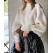 ˥å  A.W.A.K.E. MODE  OPEN SLEEVE SWEATER WITH A ROUND SHOULDER CUT 