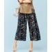  pants lady's rayon material print gaucho pants length of the legs 53cm
