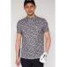 t рубашка [UNISEX]HIGH ST. GOLF* цветок образец высокий мера олень. .mok шея рубашка мужской 