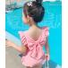  купальный костюм Kids купальный костюм оборка задний лента платье способ все в одном плавание одежда женский 
