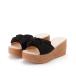 sandals lady's Wedge sole thickness bottom ribbon sandals 