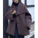 coat pea coat lady's u- Lee Tec big color middle coat (HARE)