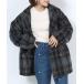  coat pea coat lady's b-kre- nappy check pattern half coat lady's / double short coat / pea coat 