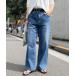  pants Denim jeans lady's [3 size development ] relax Semi-wide Denim 