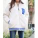  lady's jacket stadium jumper [Bling leads] boa stadium jumper 