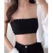  lady's tube top rib tube top bla