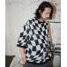 ˥å ADAMPATEK / skewed check pattern short sleeve knit/롼륨åȾµ˥åTġĤ