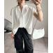  shirt blouse lady's Easy care 2WAYGOLD hook key neck blouse 