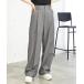  pants slacks lady's [ma- belt design appearance ] center Press wide pants [3 size development /web limitation item ]