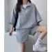  выставить [ выставить ] подставка половина Zip tops × шорты SET женский мужской 