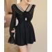  swimsuit lady's lady's swimsuit long sleeve mellow frill big color dress manner all-in-one body type cover One-piece 