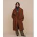  coat trench coat men's melino wool double faced semi-double over coat / muffler attaching / super light weight / unisex 