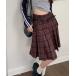 �������� Check Pleats Skirt with Belt / �����å��� �ץ꡼�ĥ������� �ߥɥ�� �٥���դ�