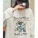  sweat lady's Vintage Like graphic big reverse side nappy sweat 