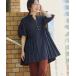 [VIS] short sleeves tunic FREE navy lady's 