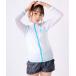  Rush Guard [OP/o-pi-] Kids Rush Guard Zip выше UV одежда выгоревший на солнце участок меры купальный костюм школьный купальник Kids ребенок мужчина девочка 
