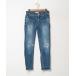 [YANUK] damage processing Denim pants 25inch blue lady's 