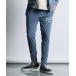  men's [INDIGO LABEL] SET UP SMART PANTS: indigo punch material setup skinny pants 