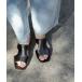  sandals lady's cut out metallic mules 