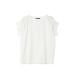 t shirt T-shirt lady's mizuiro ind frill sleeve crew neck pull over 