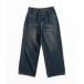  брюки Denim джинсы мужской OVER DYED WIDE DENIM PANTS / over Daiwa ido Denim брюки 