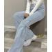  джинсы Denim Denim брюки бок лента гонки выше Denim flare pants женский 