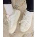 [New Balance] low cut спортивные туфли 22.5cm белый × зеленый женский 