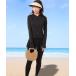  Rush Guard [2 позиций комплект ] solid цвет UV cut compact Zip выше Rush Guard женский 