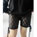  брюки ремешок боковой лента гонки Biker брюки | strap side ribbon lace biker pants женский 