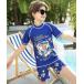  купальный костюм Kids купальный костюм короткий рукав принт tops + шорты + колпак 3 позиций комплект Kids ребенок мужчина 