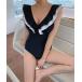  купальный костюм bai цвет Contrast оборка One-piece плавание одежда женский 