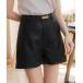  брюки ремень есть искусственная кожа высокий талия шорты женский 
