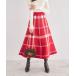  юбка [ZOZO ограничение ] tartan проверка вязаный flair юбка 