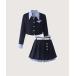 выставить pre pi- полоса стежок жакет выставить Preppy Stripe Stitching Jacket Set-Upreti-