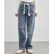  джинсы Denim Denim брюки трос ремень имеется высокий талия бахрома Denim брюки женский 