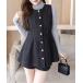  туника передний кнопка твид туника & шорты комплект [ взрослый femi человек сверху товар ][ повторное поступление ]