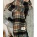  muffler палантин шерсть Like в клетку бахрома muffler женский 